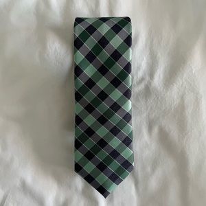 All Silk Green and Navy Check Tie by Nautica